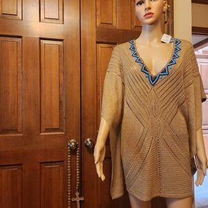 CHICO'S Knit Peri Poncho. NWT